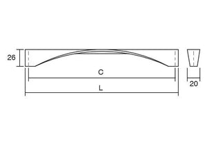 Mâner mobilier Viefe Twisted, nichel periat, 234 mm (interax 224 mm)