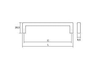 Mâner mobilier Viefe U, alamă periată, 168,5 mm (interax 160 mm) - imagine 3