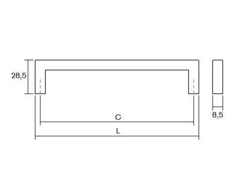 Mâner mobilier Viefe U, alb mat, 328,5 mm (interax 320 mm) - imagine 2