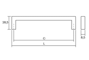 Mâner mobilier Viefe U, cupru periat, 168,5 mm (interax 160 mm) - imagine 3