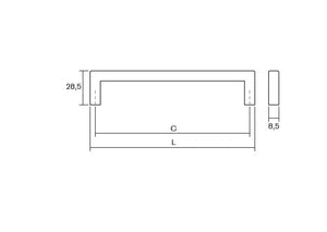 Mâner mobilier Viefe U, cupru periat, 328,5 mm (interax 320 mm) - imagine 2