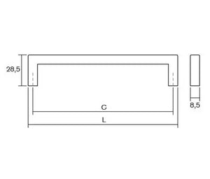 Mâner mobilier Viefe U, gri periat, 168,5 mm (interax 160 mm)