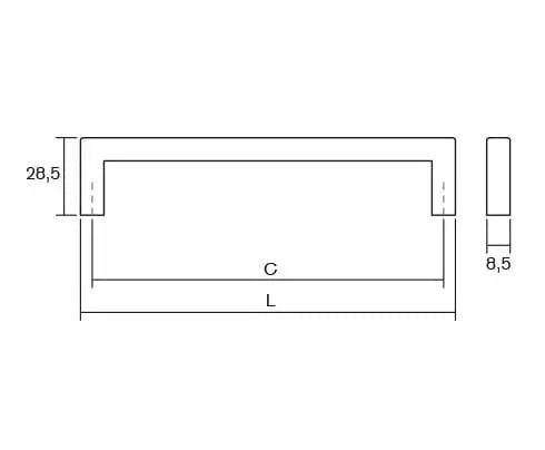 Mâner mobilier Viefe U, nichel periat, 168,5 mm (interax 160 mm) - imagine 2