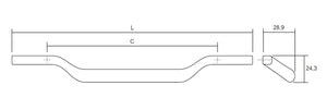 Mâner mobilier Viefe Valley, alamă lustruită, 223 mm (interax 160 mm) - imagine 2