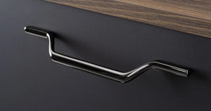 Mâner mobilier Viefe Valley, nichel negru lustruit, 223 mm (interax 160 mm) - imagine 2