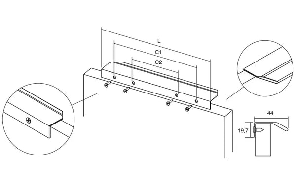Mâner mobilier Viefe Vann, negru mat, 100 mm (interax 64 mm) - imagine 2