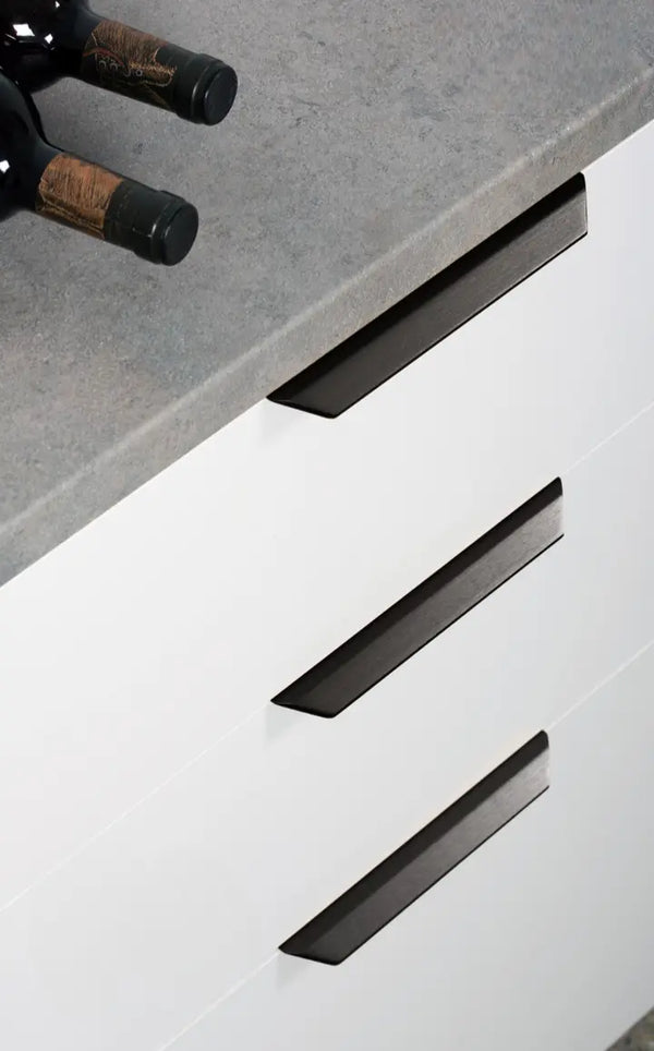 Mâner mobilier Viefe Vann, negru titan, 350 mm (interax 256 mm) - imagine 3