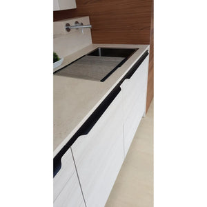 Mâner mobilier Viefe Vector, negru periat, 147 mm - imagine 4