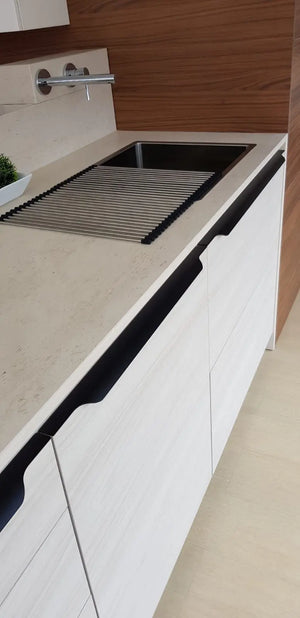 Mâner mobilier Viefe Vector, negru periat, 397 mm - imagine 4