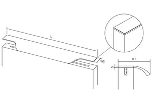 Mâner mobilier Viefe Vector, oțel inoxidabil, 397 mm