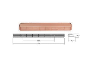 Mâner mobilier Viefe Wallace, cupru lustruit, 210 mm (interax 128 mm)