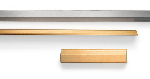 Mâner mobilier Viefe Wing, alamă cava periată, 200 mm (interax 128 mm) - imagine 4