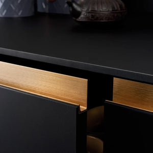 Mâner mobilier Viefe, alamă cava periată, 247 mm - imagine 2