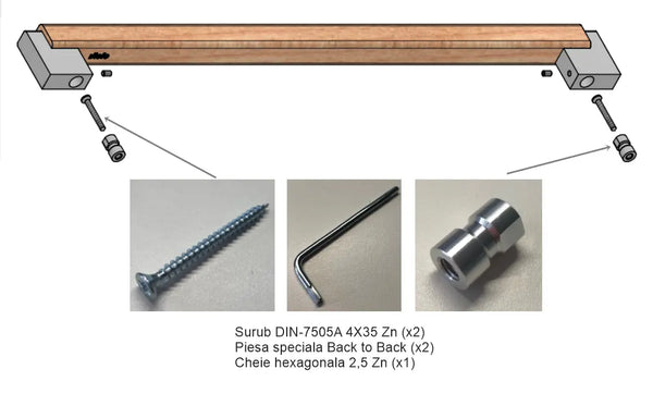 Mâner spațial Viefe Duo Big, nuc și gri lava, 536 mm (interax 480 mm) - imagine 5