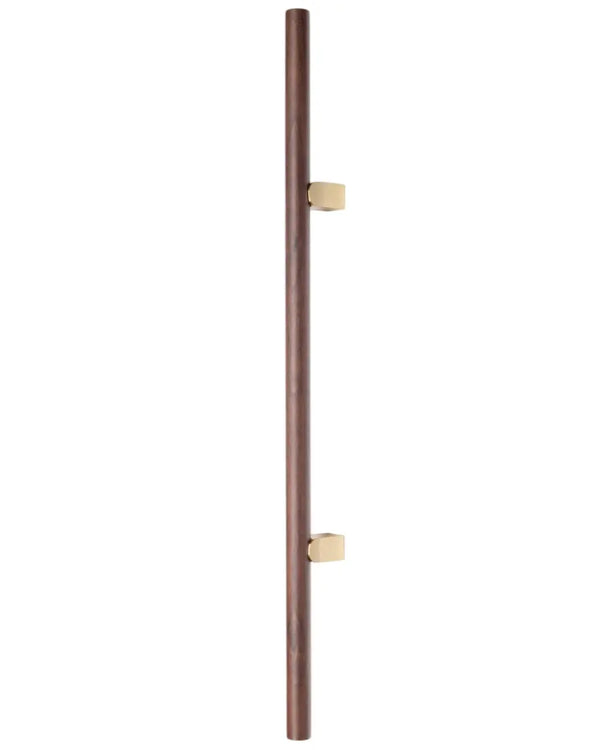Mâner spațial Viefe Kumo Wood Big One, nuc și alamă periată, 1596 mm (interax 1056 mm)