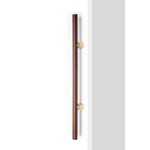 Mâner spațial Viefe Kumo Wood Big One, nuc și alamă periată, 878 mm (interax 448 mm) - imagine 2