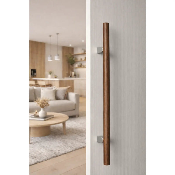 Mâner spațial Viefe Kumo Wood Big, nuc și oțel inoxidabil, 1010 mm (interax 640 mm) - imagine 3
