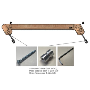 Mâner spațial Viefe Luv Wood, natur, 418,5 mm (interax 384 mm) - imagine 6