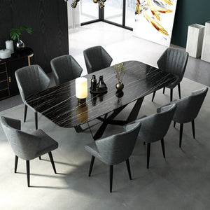 Masă dining cu blat compozit și inox 8k Nero - DT1908 lussoline