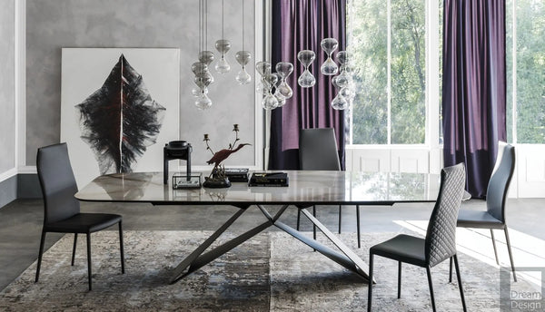 Masa dining din inox 8k cu blat din compozit DT2125 - lussoline