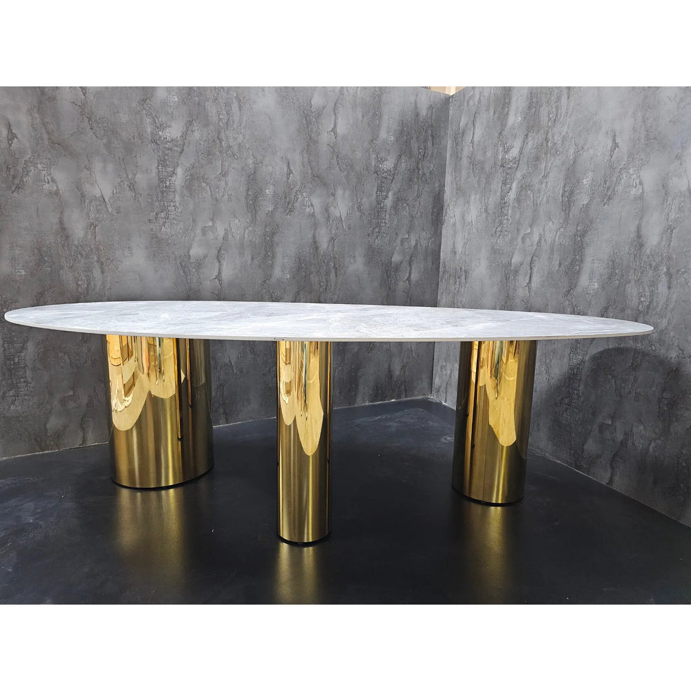 Masa dining cu blat compozit si inox Regal - DT2150 lussoline