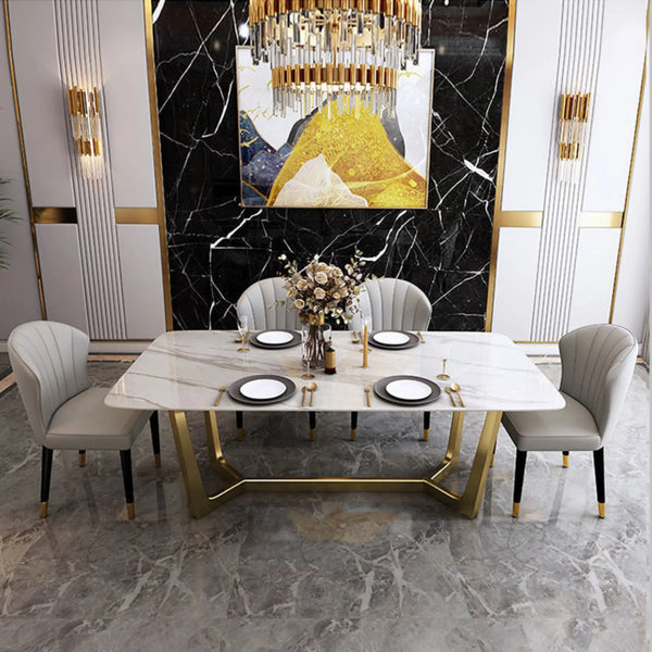 Masă dining din piatră sinterizată și inox 8k Majestic - DT2136 lussoline