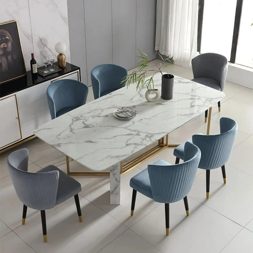 Masă dining din piatră sinterizată și inox 8k Marmora - DT1913 lussoline