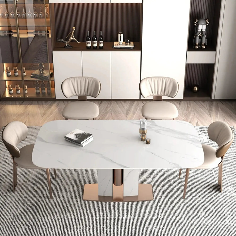 Masa dining din piatră sinterizată și inox 8k Valora - DT21-525 lussoline