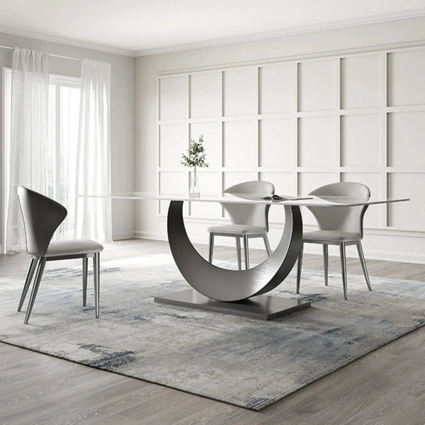 Masă dining din piatră sinterizată și inox 8k Zenith - DT2205 lussoline