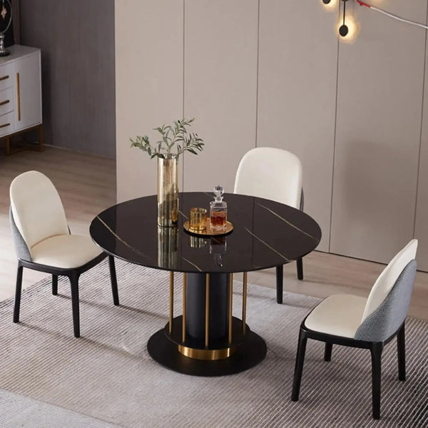 Masa dining din piatra sinterizata si inox 8k Rotunda Lux - DT2239 lussoline