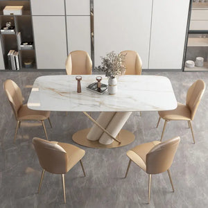Masa dining din inox 8k cu blat din compozit DT2236 - lussoline