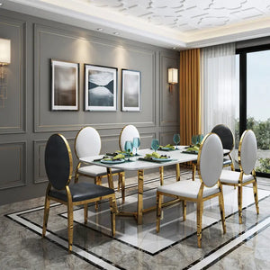 Masa dining din inox 8k cu blat din compozit DT2136 - lussoline