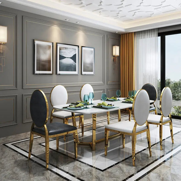 Masa dining din inox 8k cu blat din compozit DT2136 - lussoline