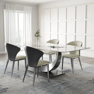 Masa dining din inox 8k cu blat din compozit DT2205 - lussoline