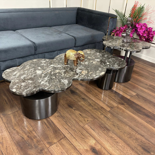 Masuta cafea din marmura artificiala si inox Cressida - CT1967 Lussoline