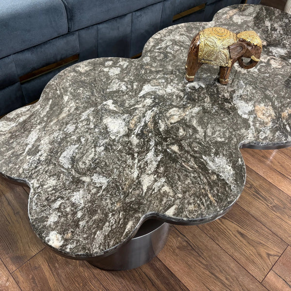 Masuta cafea din marmura artificiala si inox Cressida - CT1967 Lussoline