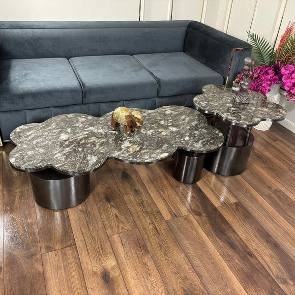 Masuta cafea din marmura artificiala si inox Cressida - CT1967 Lussoline