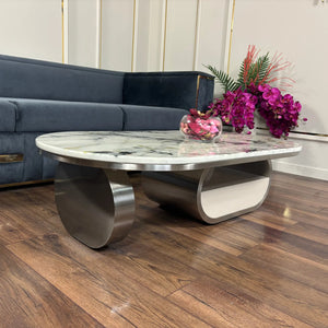 Masuta cafea din piatra sinterizata si inox Opal - CT8018 lussoline