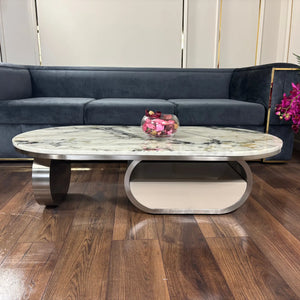 Masuta cafea din piatra sinterizata si inox Opal - CT8018 lussoline