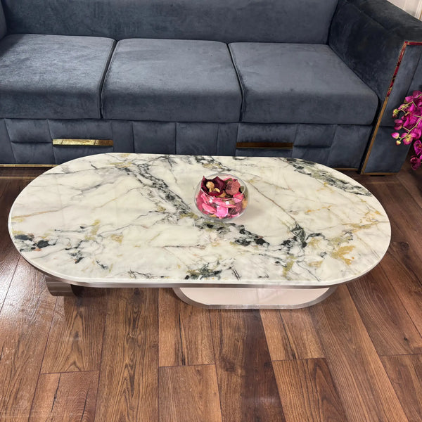 Masuta cafea din piatra sinterizata si inox Opal - CT8018 lussoline