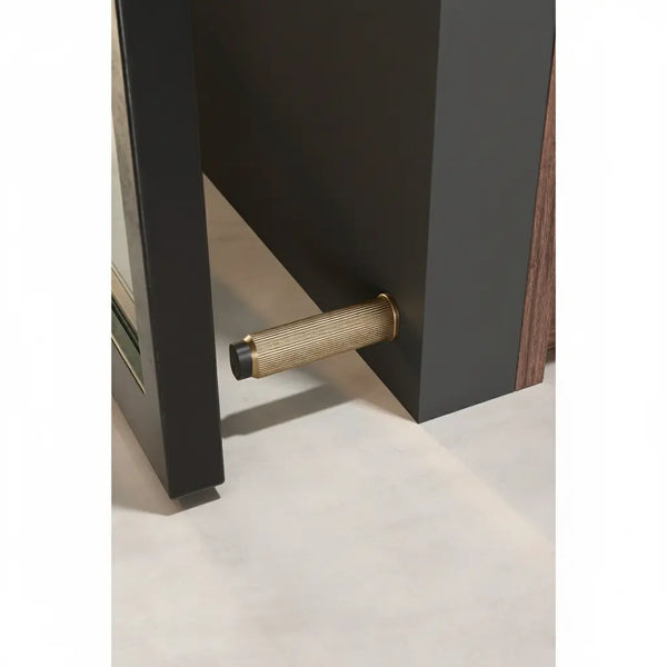 Opritor de ușă Viefe Brooklyn Wall, alamă cava periată, 28 × 103 mm - imagine 3