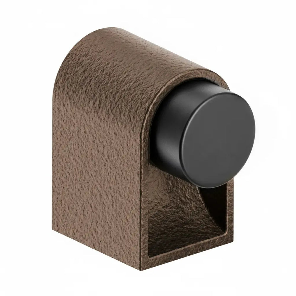 Opritor de ușă Viefe Casey, maro metalic texturat și negru mat, 47 × 30 mm