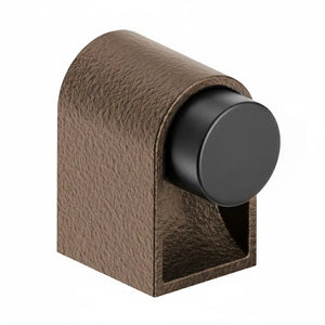Opritor de ușă Viefe Casey, maro metalic texturat și negru mat, 47 × 30 mm