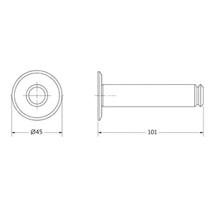 Opritor de ușă Viefe Fase Wall, oțel inoxidabil, 101 × 20 mm