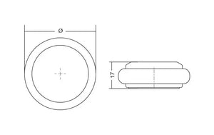 Opritor de ușă Viefe Low, alamă cava periată, 48 × 17 mm