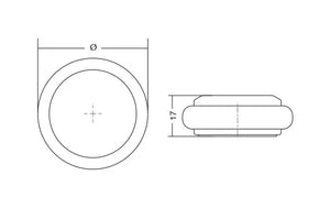 Opritor de ușă Viefe Low, gri lava, 68 × 17 mm
