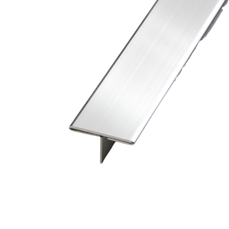 Profil tip prag de trecere T din inox,crom oglinda,15x2700 mm - lussoline