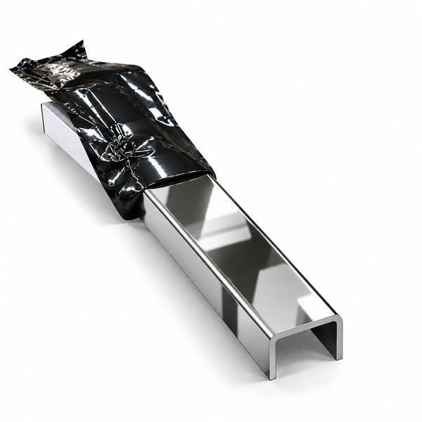 Profil U inox argintiu lucios 15 mm - LUSSOLINE