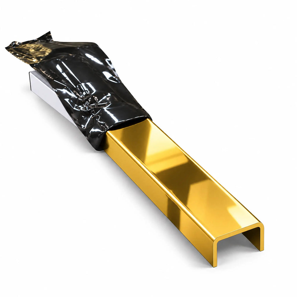 Profil U inox auriu lucios 15 mm - LUSSOLINE