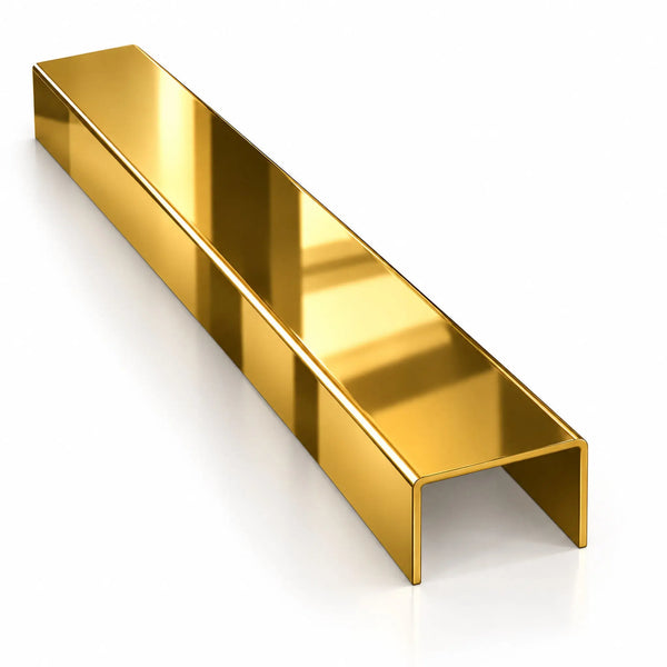 Profil U inox auriu lucios 20 x 25 x 20 mm - LUSSOLINE